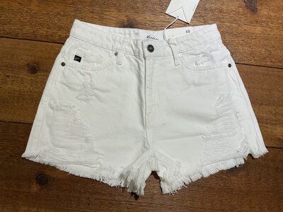 KanCan White Cut-Off Jean Short- Super High Rise