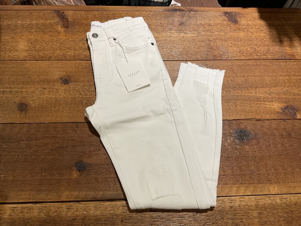 KanCan Distressed White Skinny Jean- High Rise