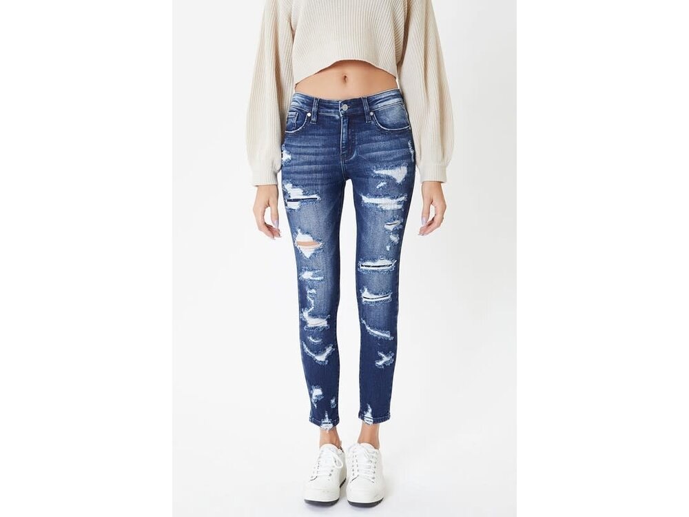 KanCan KanCan- MidRise- Distressed Skinny Dark- KC6365D