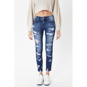 KanCan KanCan- MidRise- Distressed Skinny Dark- KC6365D