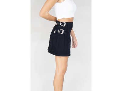 Western Vibe Denim Skirt with Buckles