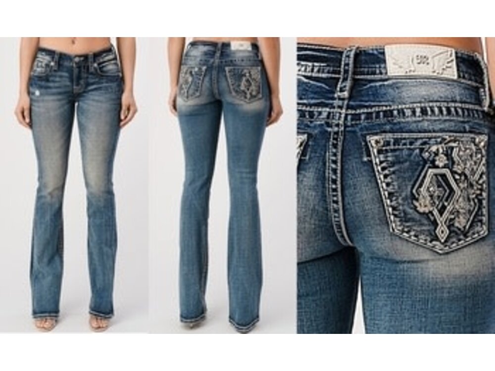 Miss ME Chloe Boot- Geo Floral Light Wash- M3769B