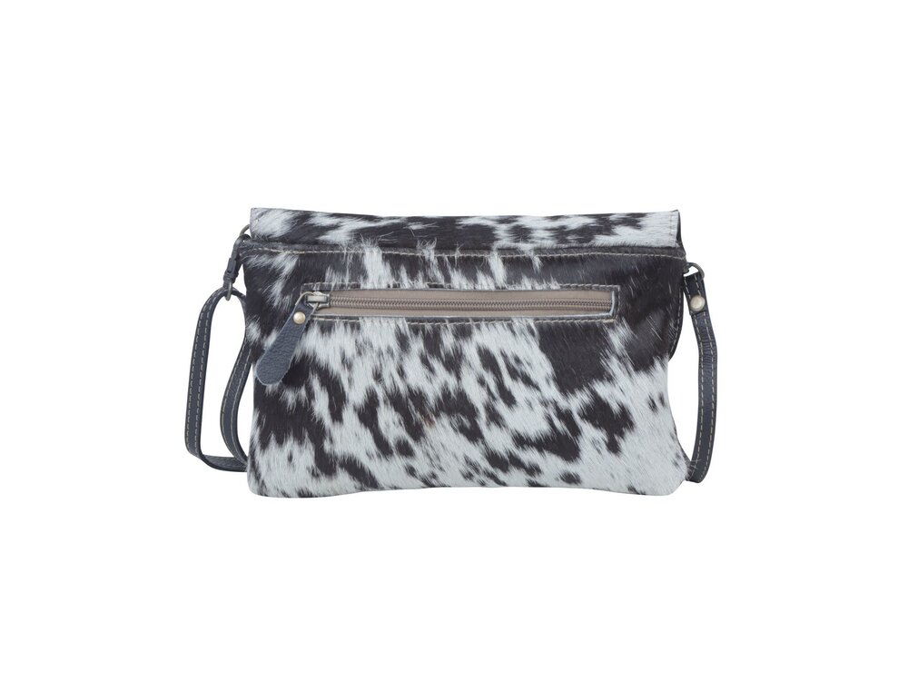 Myra Bags Blue Cresent Small Hand Tooled Bag with Turquoise Accents