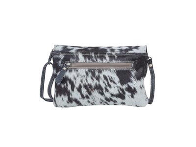 Myra Bags Blue Cresent Small Hand Tooled Bag with Turquoise Accents