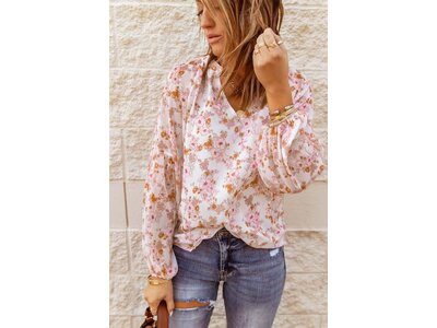 Sheer Light Pink Top and Floral Print