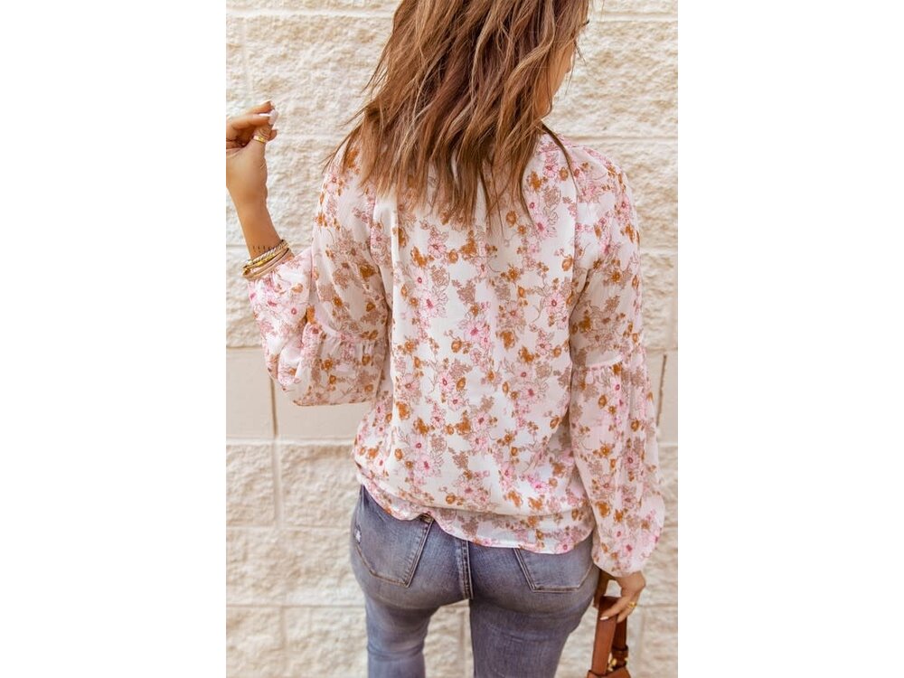 Sheer Light Pink Top and Floral Print