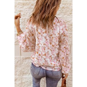 Sheer Light Pink Top and Floral Print