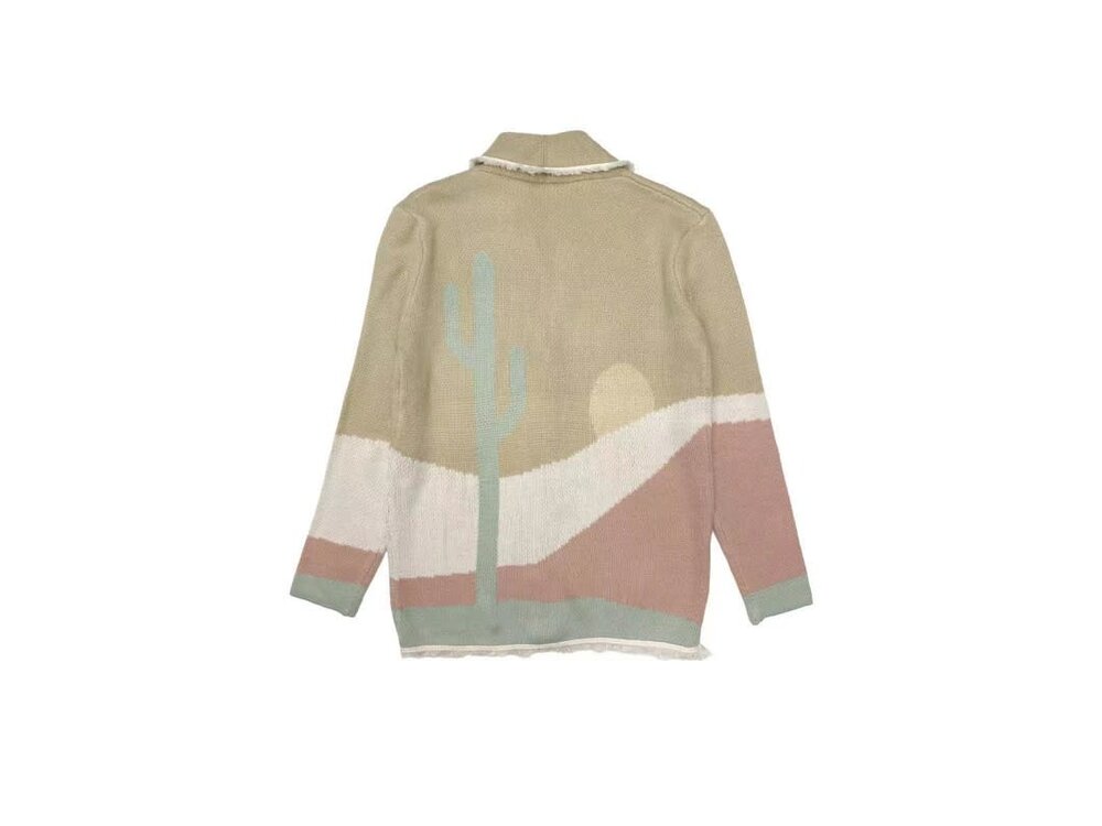 Tan Desert Scene Cardigan