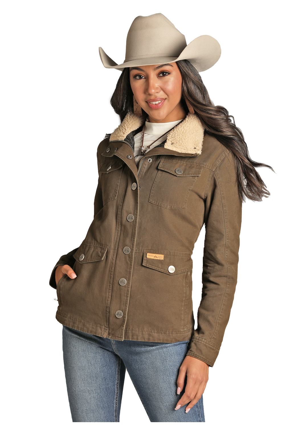 Powder River Outfitters Canvas Jacket with Berber Collar 52-1029