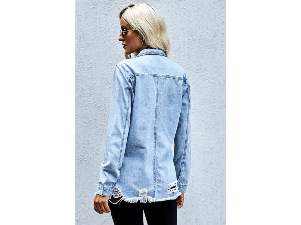 Lightweight Distressed Denim Jacket