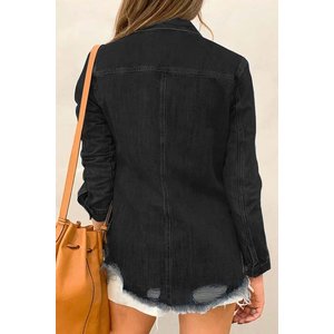 Lightweight Distressed Denim Jacket