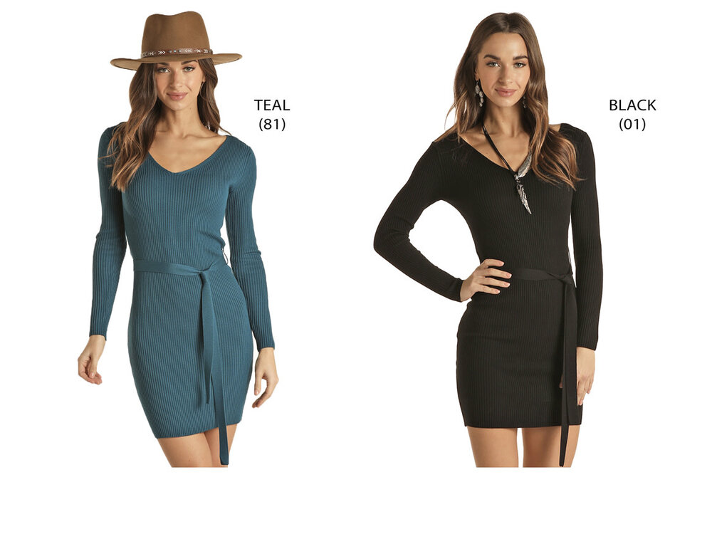 Rock and Roll Denim R&RD LS KnitDress w/Tie