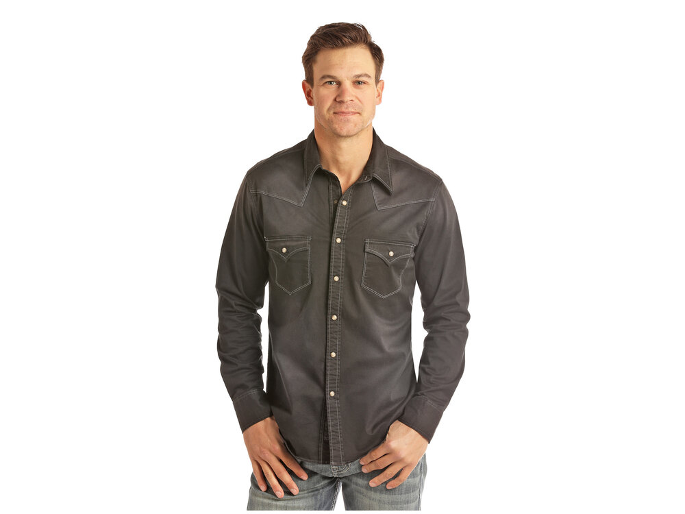 Rock and Roll Denim R&RD Black Distinct Stitch Button Down