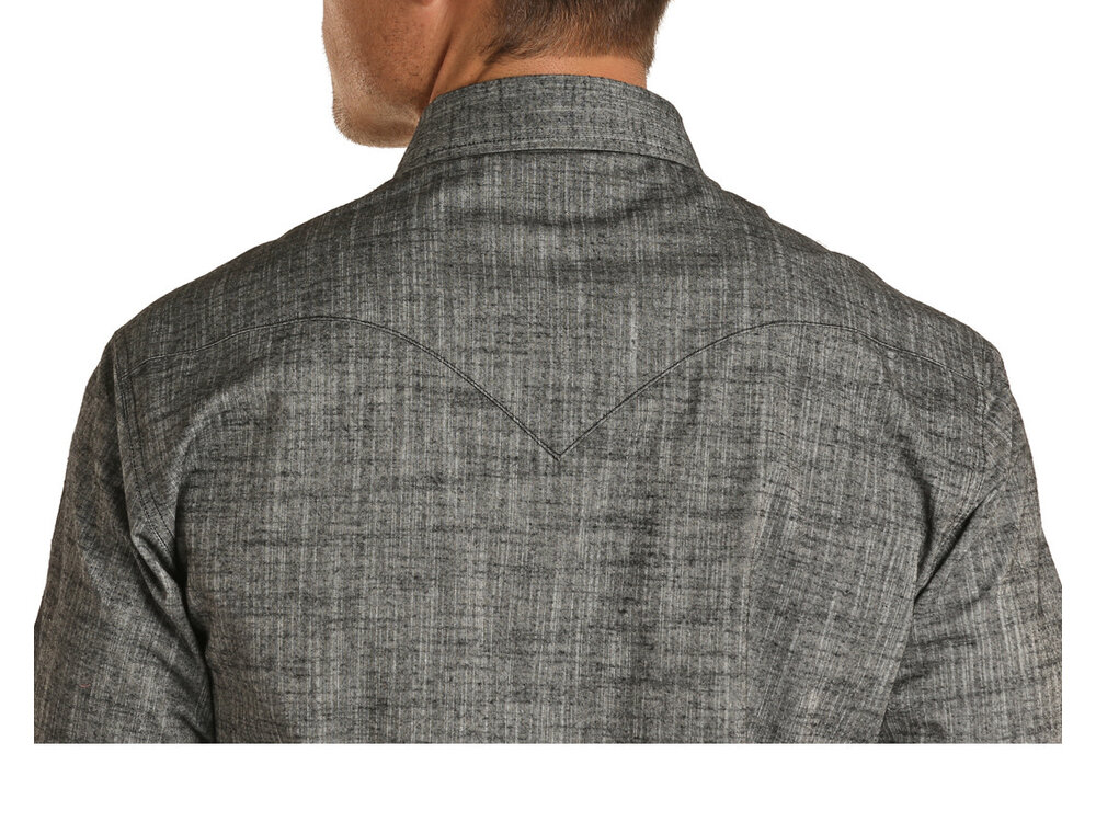 Rock and Roll Denim R&RD Diamond Button LS Charcoal Snap