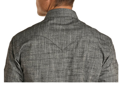 Rock and Roll Denim R&RD Diamond Button LS Charcoal Snap