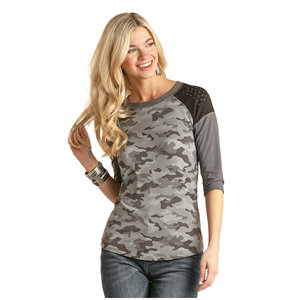 Rock and Roll Denim R&RD Camo 3/4 sleeve Grey Camo