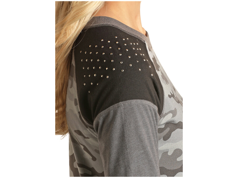 Rock and Roll Denim R&RD Camo 3/4 sleeve Grey Camo