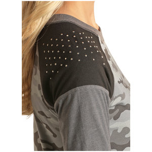 Rock and Roll Denim R&RD Camo 3/4 sleeve Grey Camo