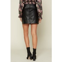 Crocodile Embossed Skirt with Scallop Hem