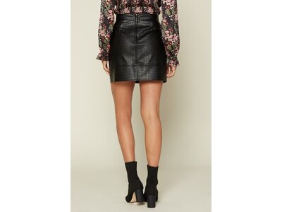 Skies Are Blue Crocodile Embossed Skirt with Scallop Hem