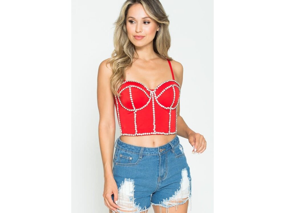 Rhinestone Bustier Top