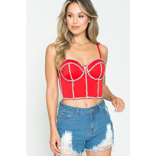 Rhinestone Bustier Top