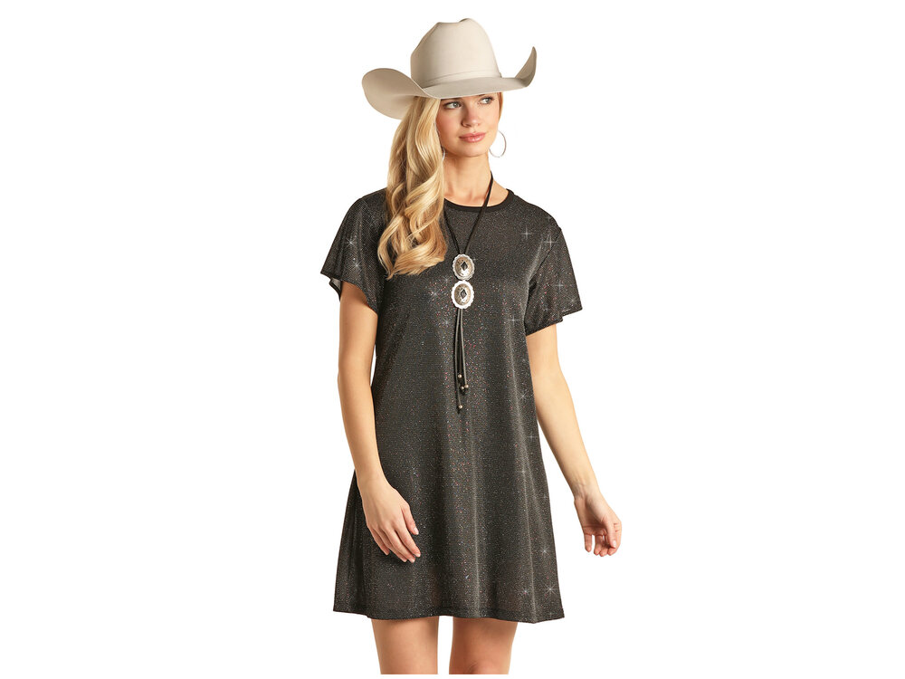 Rock and Roll Denim R&RD Glitter Short Sleeve Dress