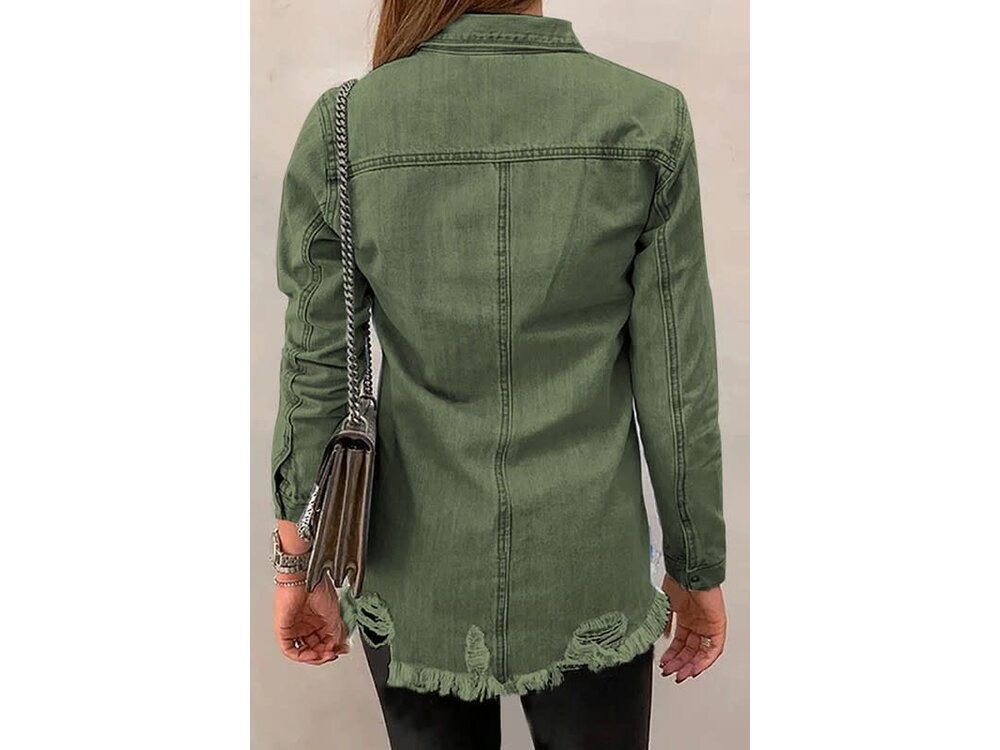 Lightweight Distressed Denim Jacket