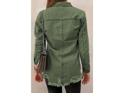 Lightweight Distressed Denim Jacket