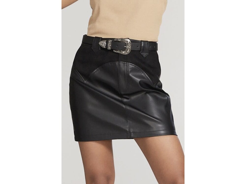 Western Vibe Pleather Skirt