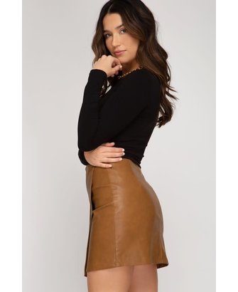 Western Inspired Pleather Skirt