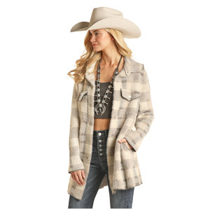 Rock and Roll Denim R&RD Light Grey/Tan Plaid Soft Shacket