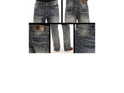 Rock and Roll Denim Relaxed Straight- Double Barrel in Medium Vintage M0S1437