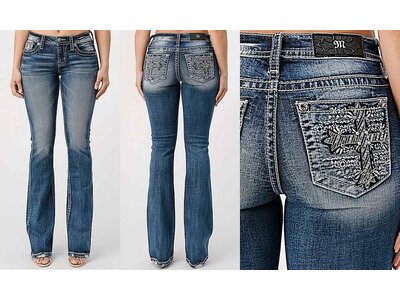 Miss ME Chloe Boot- Cross w/ Tonal Scattered Embroidery