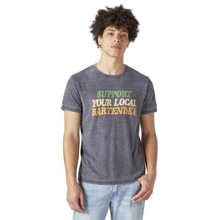 Lucky Brand Support Your Local Bartender Tee