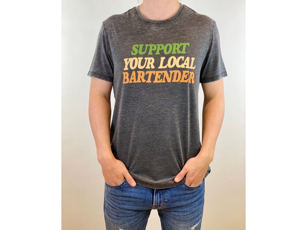 Lucky Brand Support Your Local Bartender Tee