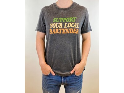 Lucky Brand Support Your Local Bartender Tee