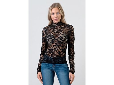 Mock Neck Lace Long Sleeve