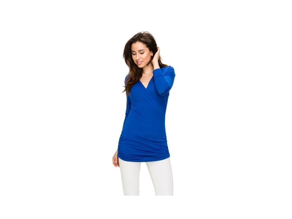 Made By Johnny Lightweight V-Neck 3/4th Sleeve with Side Rouching