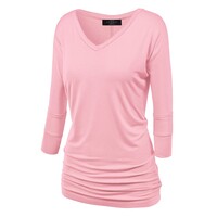 Dolman Sleeve 3/4 Sleeve with Side Shirring