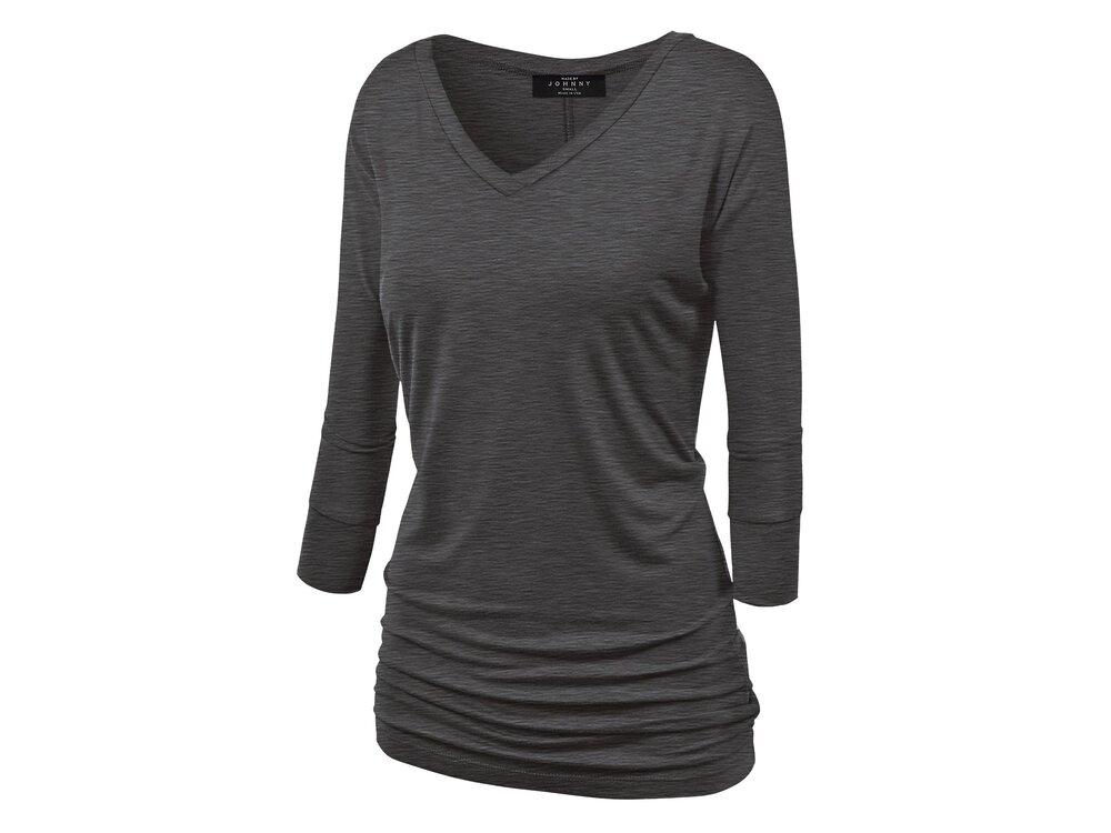 Made By Johnny Dolman Sleeve 3/4 Sleeve with Side Shirring