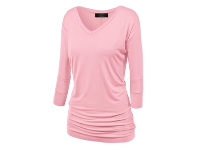 Made By Johnny Dolman Sleeve 3/4 Sleeve with Side Shirring