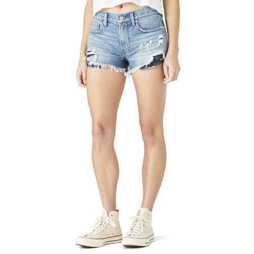 Lucky Brand Mid-Rise Boy Short Distressed Hem and Pocket Accent