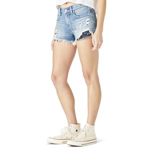 Lucky Brand Mid-Rise Boy Short Distressed Hem and Pocket Accent