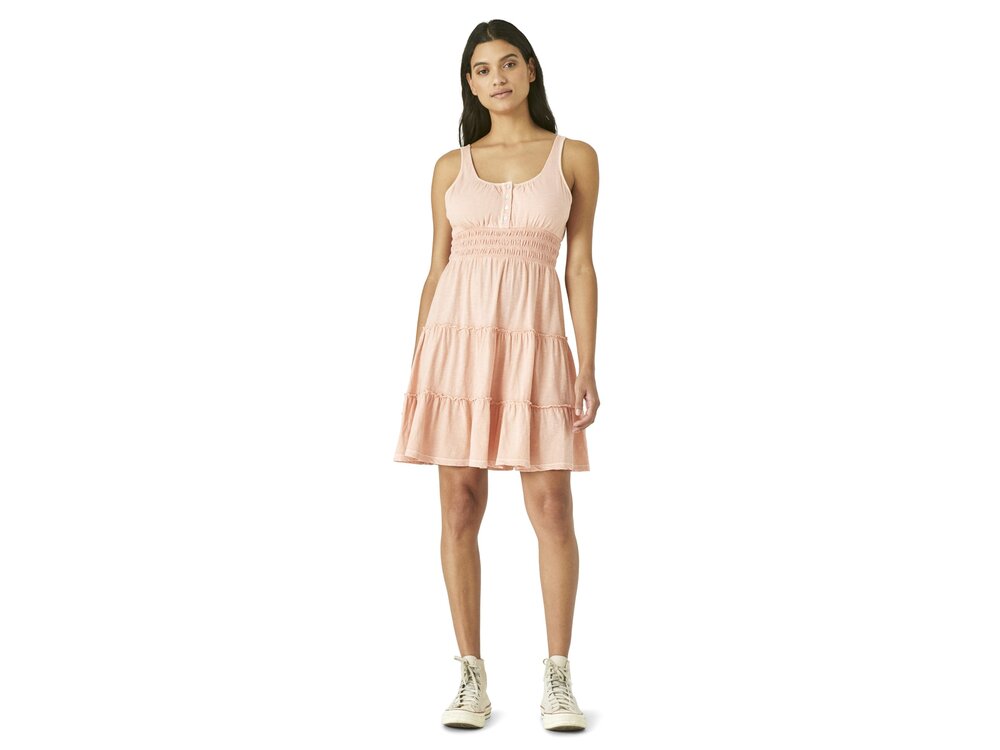 Lucky Brand Tiered Knit Dress in Peaches and Cream
