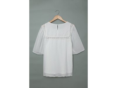 Square Neck Flowy Short Sleeve with Dot Texture