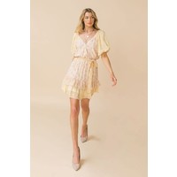 Floral Mini-Dress with Tie Front
