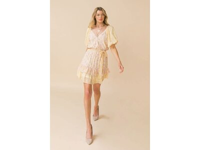 Floral Mini-Dress with Tie Front