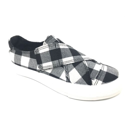 Gypsy Jazz Plaid Along Sneaker in White and Black