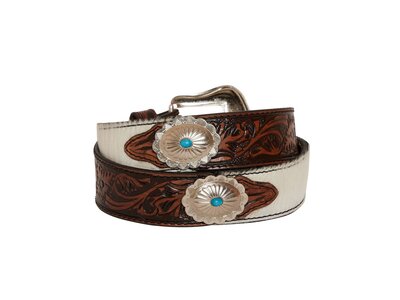 Myra Bags Distinguished Hand-Tooled Hair on Hide Belt